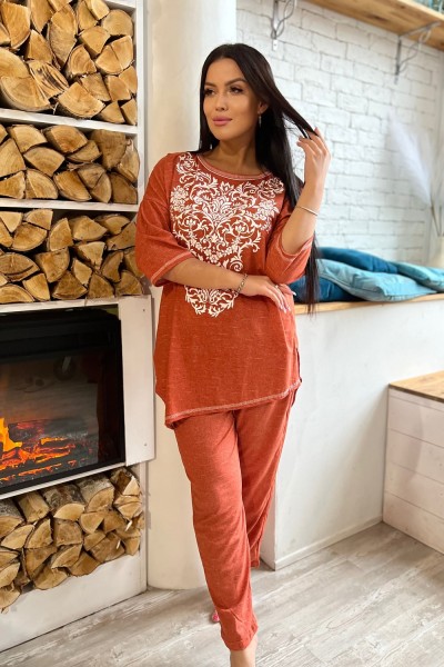 Женские брюки 8163 НТ коричневый