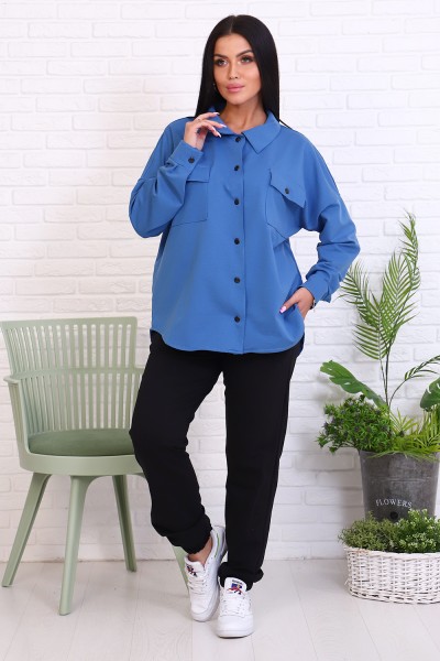 Женский костюм с брюками 38535 НТ синий