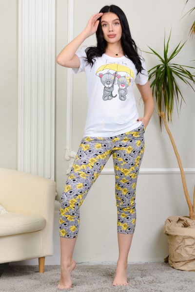 Женская пижама с брюками 4449 НТ желтый