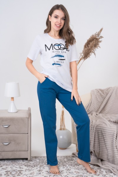 Женский костюм с брюками 4481 НТ синий