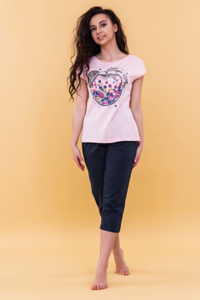 Женский костюм с бриджами Яблоко НТ пудра