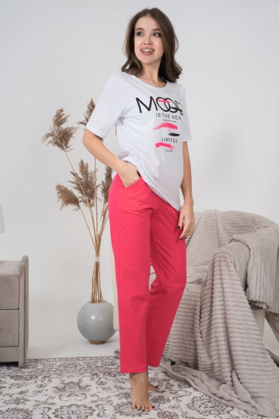 Женский костюм с брюками 4481 НТ розовый