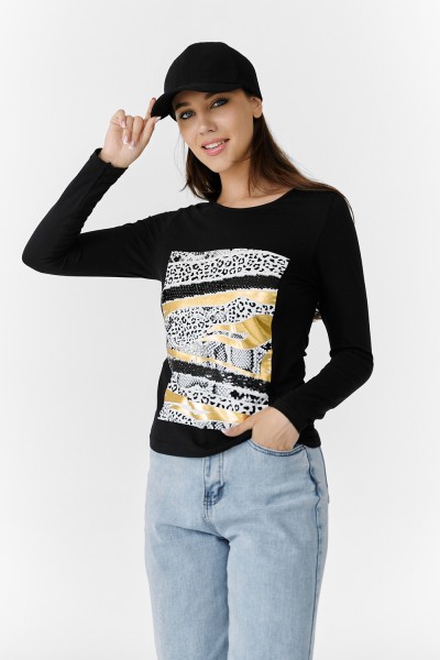 Женский лонгслив 7243 НТ черный