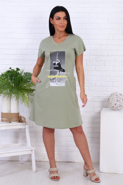 Женская туника 32056 НТ светлый хаки