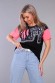 Женская футболка 57032 НТ черный+розовый