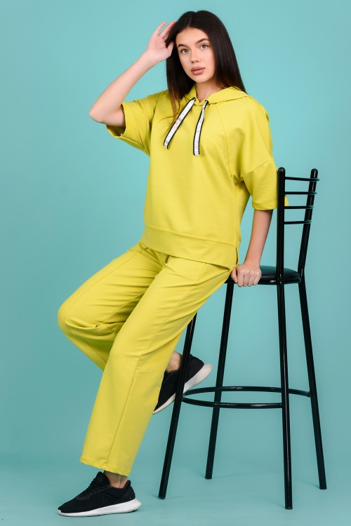 Женский костюм с брюками 8150 НТ горчичный