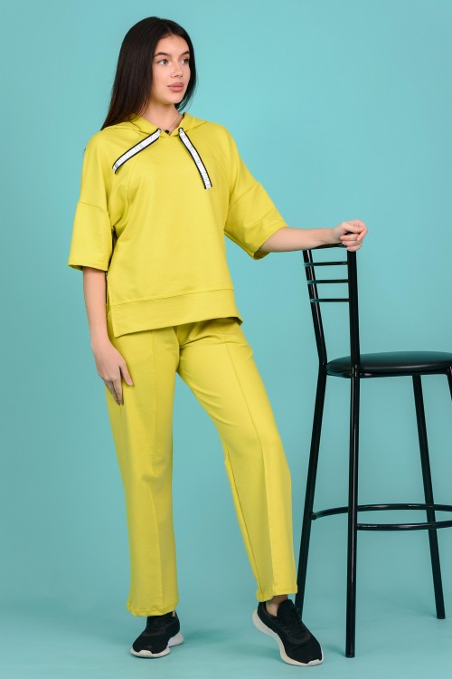 Женский костюм с брюками 8150 НТ горчичный