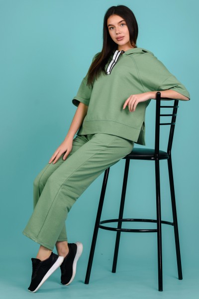 Женский костюм с брюками 8150 НТ оливковый