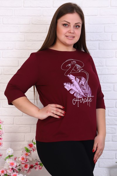 Женская футболка 6042 НТ бордо