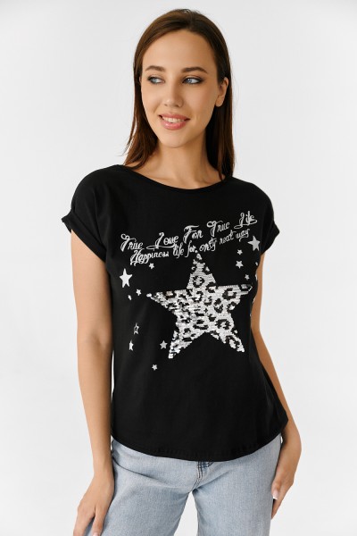 Женская футболка 7152 НТ черный