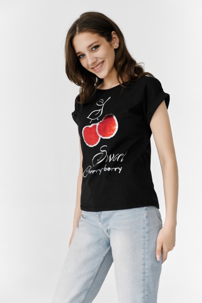 Женская футболка 7195 НТ черный