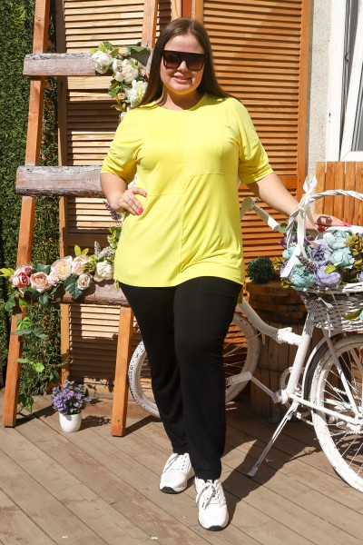 Женский костюм с брюками 8218 НТ желтый