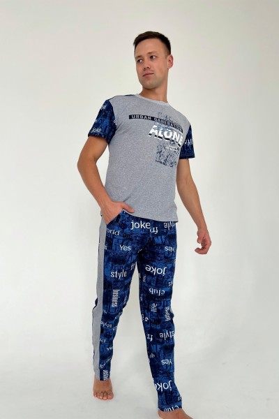 Мужской костюм с брюками 8210 НТ синий