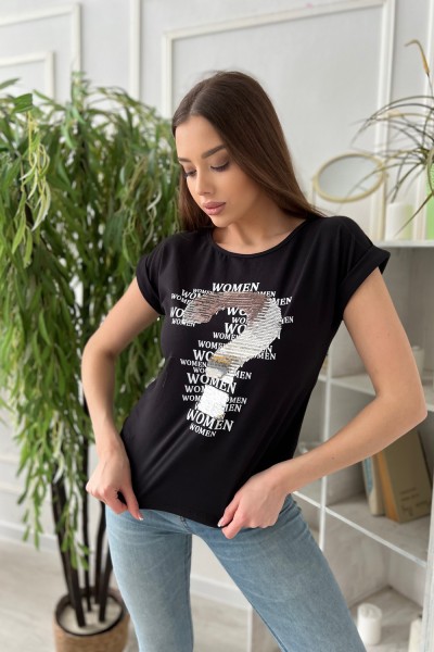 Женская футболка 8208 НТ черный