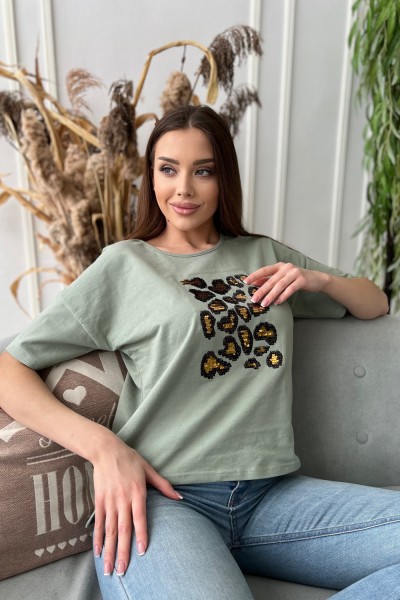 Женская футболка 8209 НТ хаки