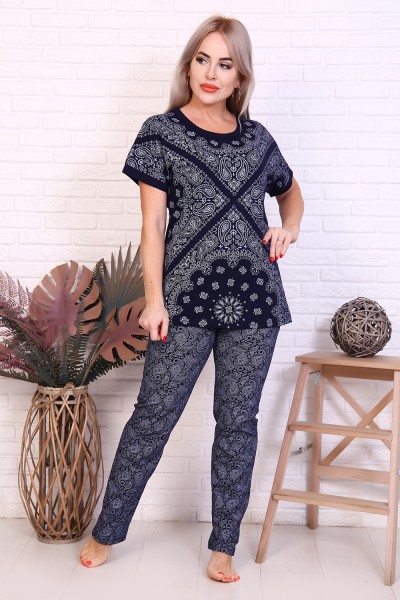 Женский костюм с брюками 25681 НТ синий