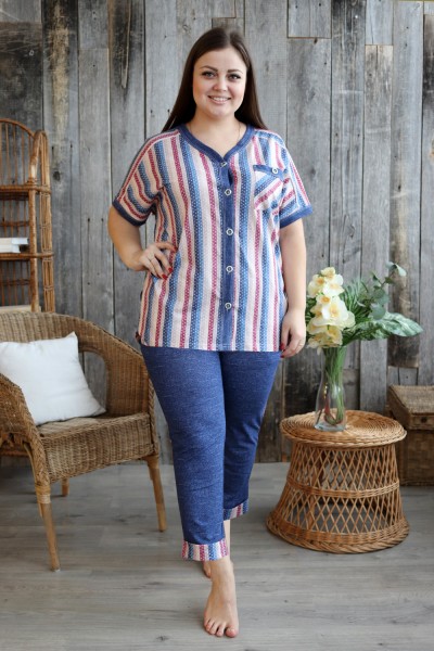 Женский костюм с брюками 9106 НТ джинс Женский костюм с брюками 9106 НТ джинс