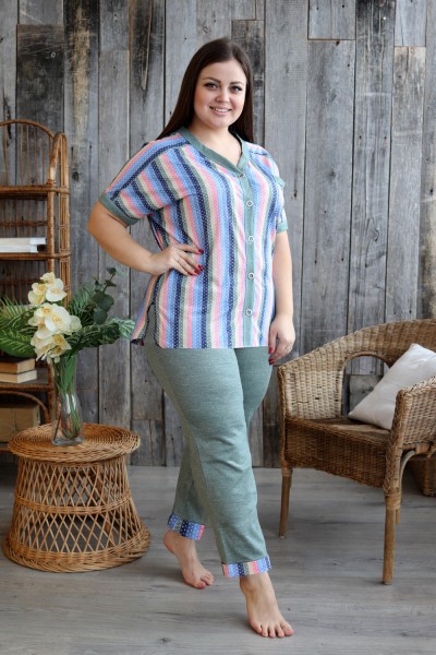 Женский костюм с брюками 9106 НТ олива Женский костюм с брюками 9106 НТ олива