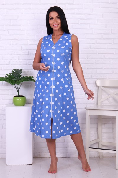 Халат Женский 6751 НТ голубой горох