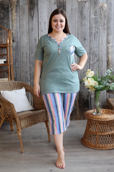 Женский костюм с бриджами 9107 НТ олива