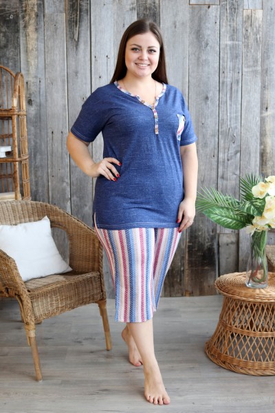 Женский костюм с бриджами 9107 НТ джинс