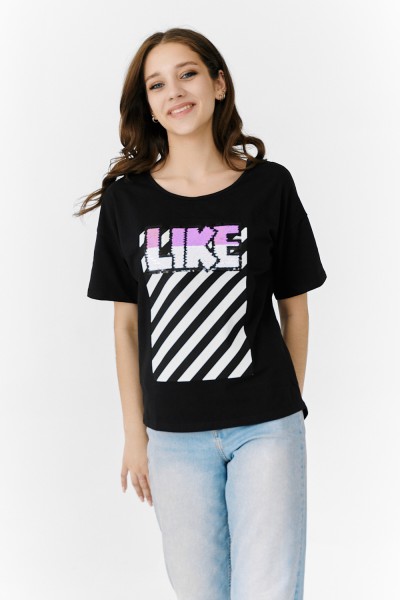 Женская футболка 8082 НТ черный