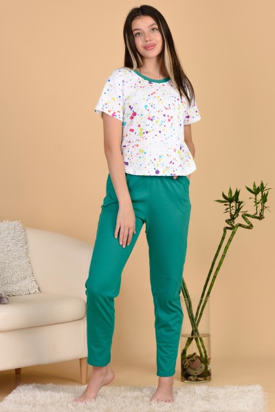 Женский костюм с брюками 30521 НТ белый