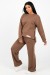 Женский костюм с брюками Диамант НТ коричневый