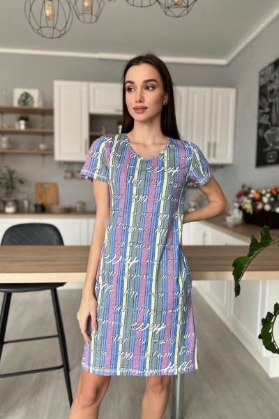 Женская туника 8129 НТ полоса+сирень